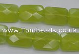 CKA281 15.5 inches 13*18mm faceted rectangle Korean jade gemstone beads