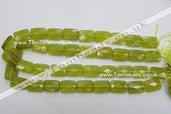 CKA282 15.5 inches 15*20mm faceted rectangle Korean jade gemstone beads