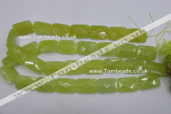 CKA283 15.5 inches 18*25mm faceted rectangle Korean jade gemstone beads