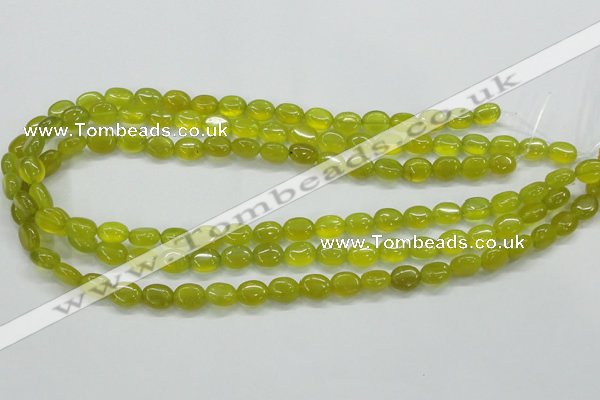 CKA31 15.5 inches 8*10mm oval Korean jade gemstone beads