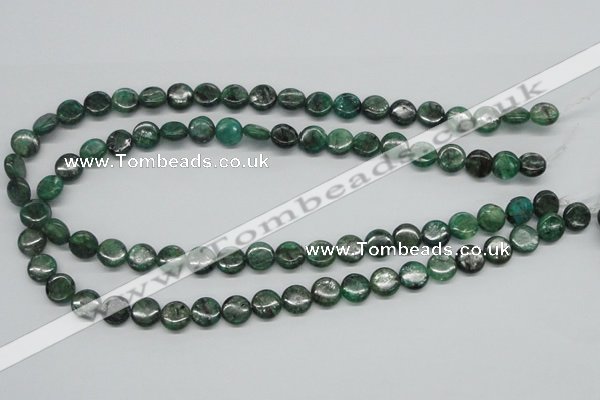 CKC107 16 inches 10mm flat round natural green kyanite beads wholesale