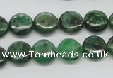 CKC108 16 inches 12mm flat round natural green kyanite beads wholesale