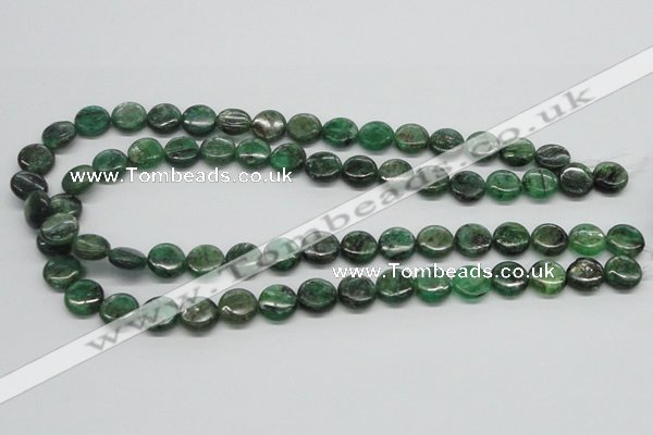 CKC108 16 inches 12mm flat round natural green kyanite beads wholesale