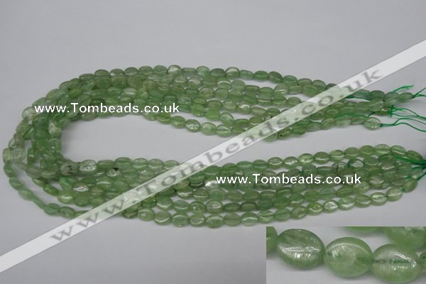 CKC265 15.5 inches 6*8mm oval natural green kyanite beads