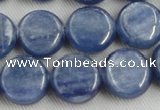 CKC512 15.5 inches 10mm flat round natural Brazilian kyanite beads