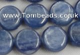 CKC513 15.5 inches 12mm flat round natural Brazilian kyanite beads