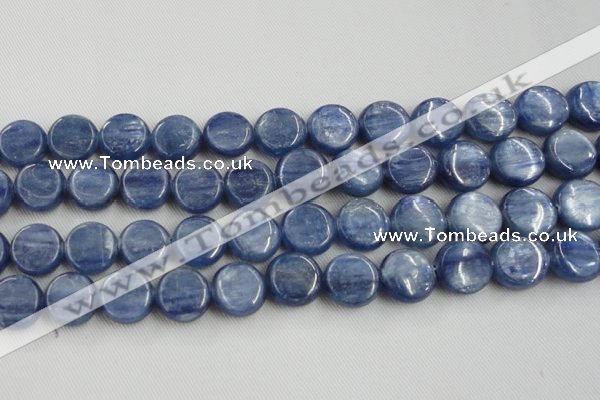 CKC514 15.5 inches 14mm flat round natural Brazilian kyanite beads