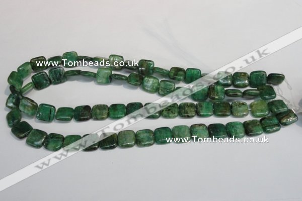 CKC62 15.5 inches 12*12mm square natural green kyanite beads