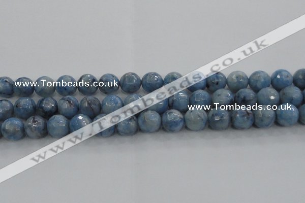 CKC705 15.5 inches 14mm faceted round imitation blue kyanite beads