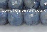 CKC707 15.5 inches 18mm faceted round imitation blue kyanite beads