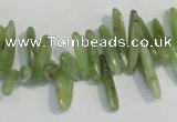 CKC71 15.5 inches 4*10mm – 6*35mm branch natural green kyanite beads