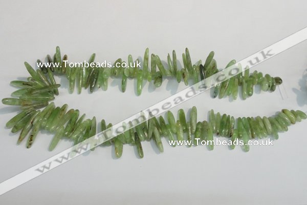 CKC71 15.5 inches 4*10mm – 6*35mm branch natural green kyanite beads