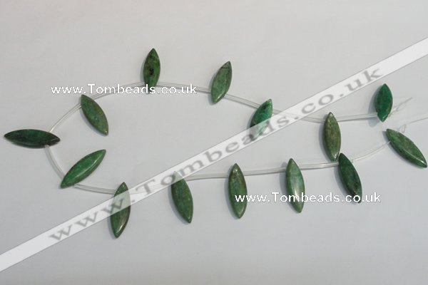 CKC72 15.5 inches 10*30mm marquise natural green kyanite beads