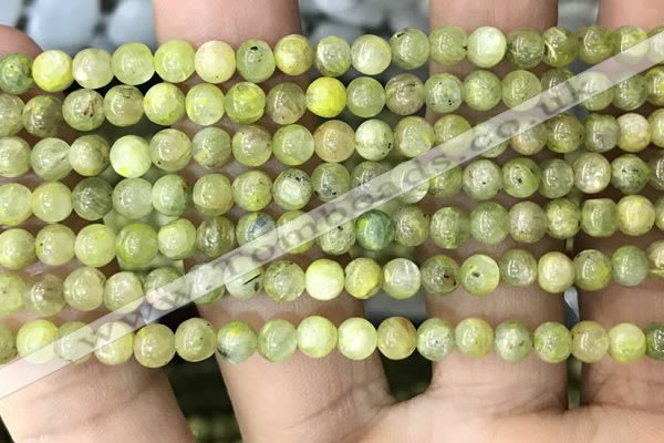 CKC765 15.5 inches 4mm round natural green kyanite beads