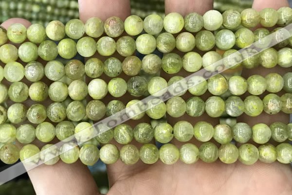 CKC766 15.5 inches 6mm round natural green kyanite beads