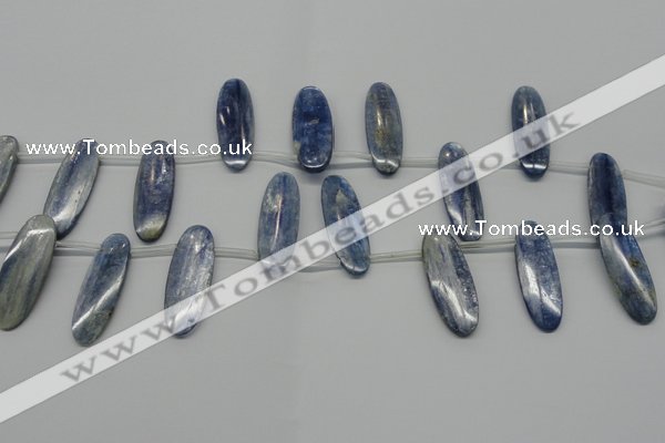 CKC77 Top drilled 12*35mm oval natural kyanite gemstone beads