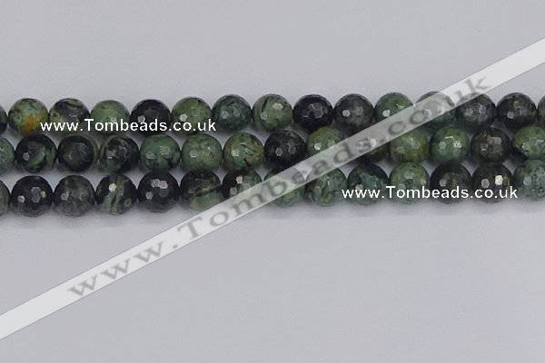 CKJ314 15.5 inches 12mm faceted round kambaba jasper beads