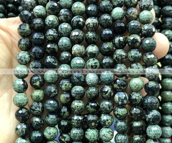 CKJ335 15 inches 8mm faceted round kambaba jasper beads wholesale