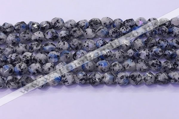 CKJ707 15.5 inches 8mm faceted nuggets imitation k2 jasper beads