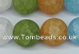 CKQ08 15.5 inches 18mm round matte dyed crackle quartz beads