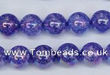 CKQ102 15.5 inches 8mm round AB-color dyed crackle quartz beads