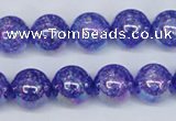 CKQ103 15.5 inches 10mm round AB-color dyed crackle quartz beads