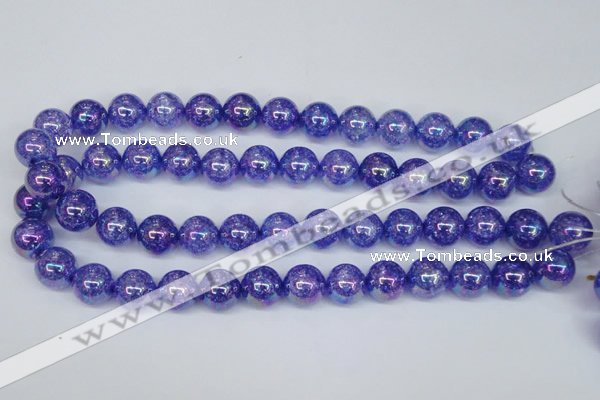 CKQ103 15.5 inches 10mm round AB-color dyed crackle quartz beads