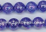 CKQ105 15.5 inches 14mm round AB-color dyed crackle quartz beads