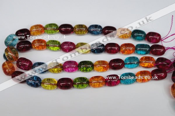 CKQ113 15.5 inches 14*18mm drum dyed crackle quartz beads