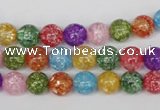 CKQ12 15.5 inches 8mm round dyed crackle quartz beads wholesale