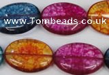 CKQ121 15.5 inches 18*25mm oval dyed crackle quartz beads