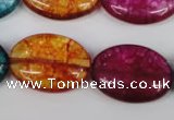 CKQ122 15.5 inches 20*30mm oval dyed crackle quartz beads