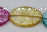 CKQ123 15.5 inches 30*40mm oval dyed crackle quartz beads