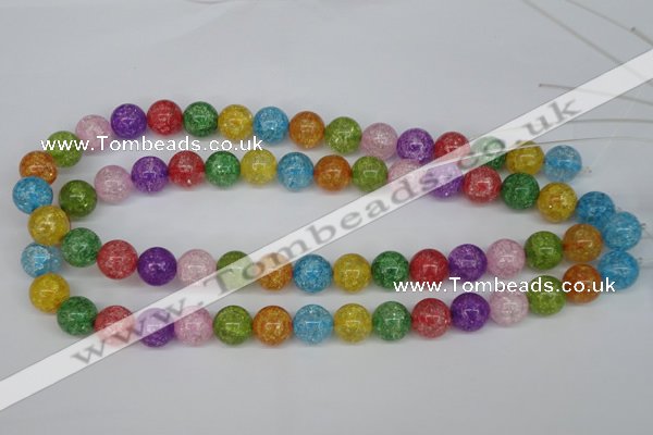 CKQ15 15.5 inches 12mm round dyed crackle quartz beads wholesale