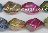 CKQ150 15.5 inches 15*20mm twisted rice AB-color crackle quartz beads