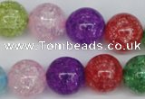 CKQ16 15.5 inches 14mm round dyed crackle quartz beads wholesale