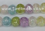 CKQ170 15.5 inches 10*13mm pumpkin AB-color crackle quartz beads