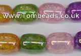 CKQ172 15.5 inches 13*18mm drum AB-color crackle quartz beads