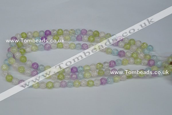 CKQ21 15.5 inches 6mm round dyed crackle quartz beads wholesale