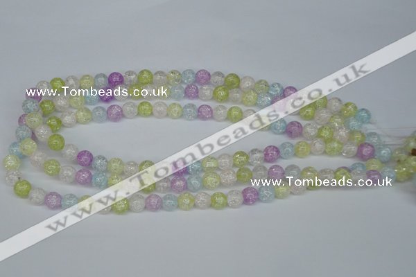 CKQ22 15.5 inches 8mm round dyed crackle quartz beads wholesale