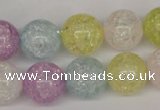 CKQ25 15.5 inches 14mm round dyed crackle quartz beads wholesale