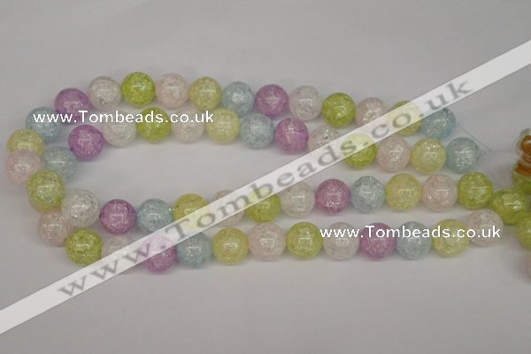 CKQ25 15.5 inches 14mm round dyed crackle quartz beads wholesale