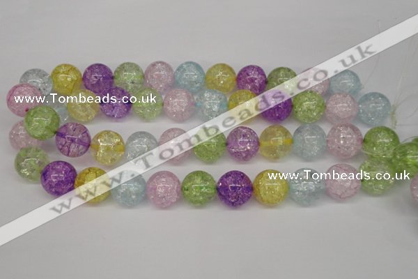 CKQ26 15.5 inches 16mm round dyed crackle quartz beads wholesale