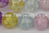 CKQ27 15.5 inches 18mm round dyed crackle quartz beads wholesale