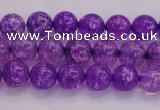 CKQ308 15.5 inches 6mm round dyed crackle quartz beads wholesale