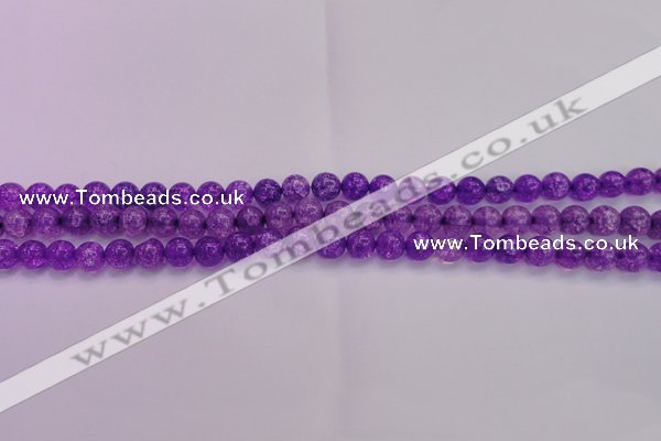 CKQ308 15.5 inches 6mm round dyed crackle quartz beads wholesale