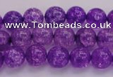 CKQ309 15.5 inches 8mm round dyed crackle quartz beads wholesale