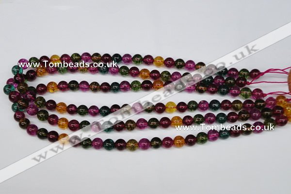 CKQ31 15.5 inches 6mm round dyed crackle quartz beads wholesale