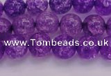 CKQ310 15.5 inches 10mm round dyed crackle quartz beads wholesale