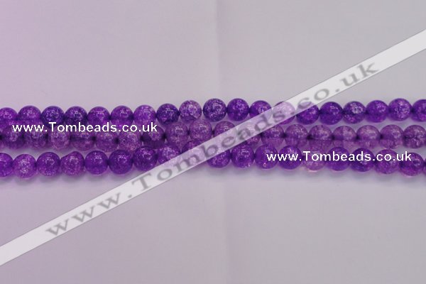 CKQ310 15.5 inches 10mm round dyed crackle quartz beads wholesale